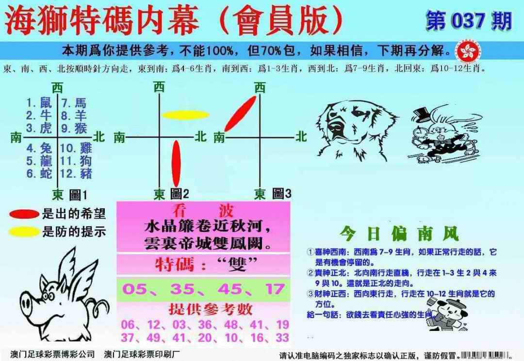 037期另版海狮特码内幕报[图]